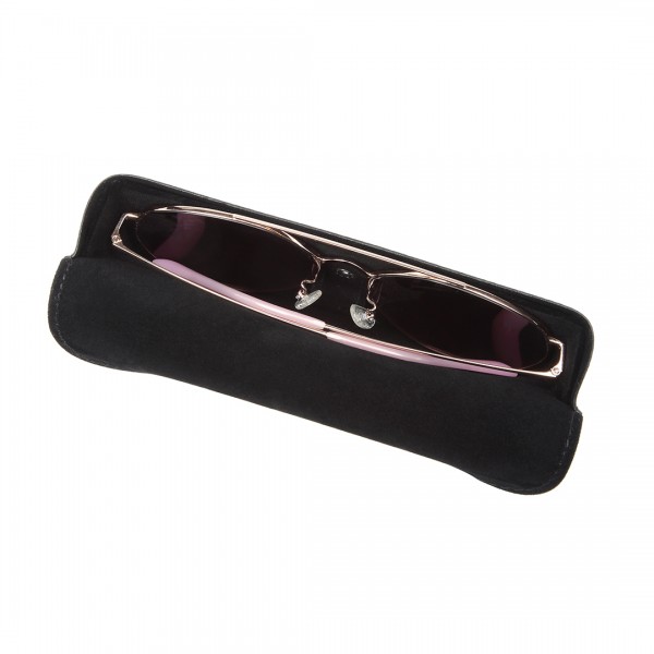 G4041 - Kono Leather Look Soft Sunglasses Case - Black